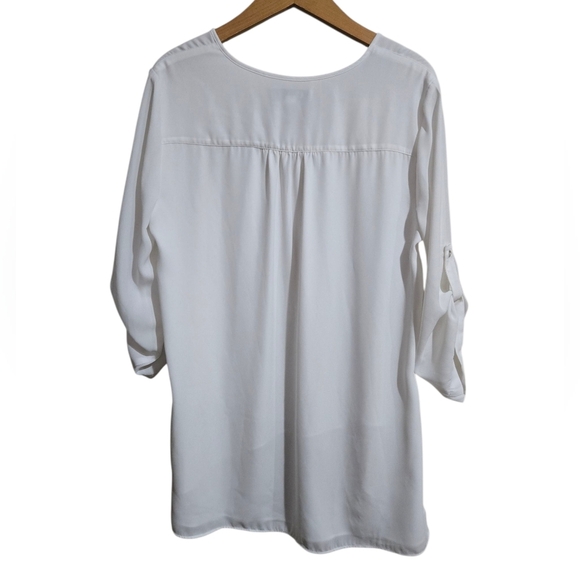 Cristina B Women's Size Medium Elegant White Women's Top - Picture 5 of 5